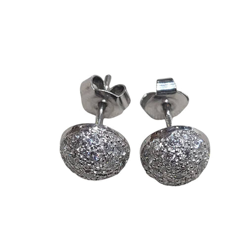 Boucles d'oreilles Boucles d’oreilles en or blanc 18k et diamants taille brillant 58 Facettes PE946