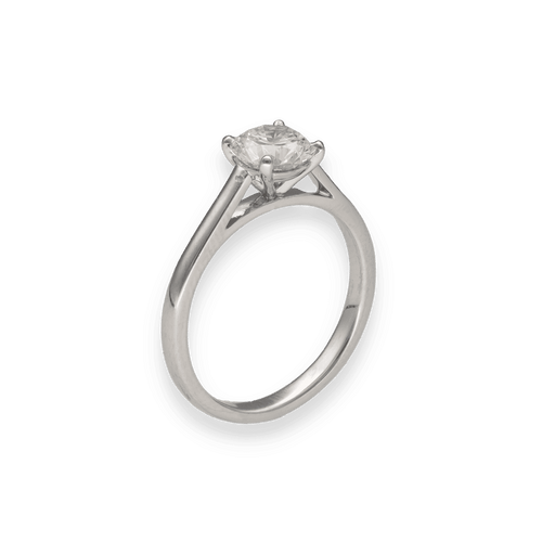 Bague 55 Solitaire Or Gris 18K – Diamant 1,22 ct E-VVS1 – Certificat IGI 58 Facettes FB10293