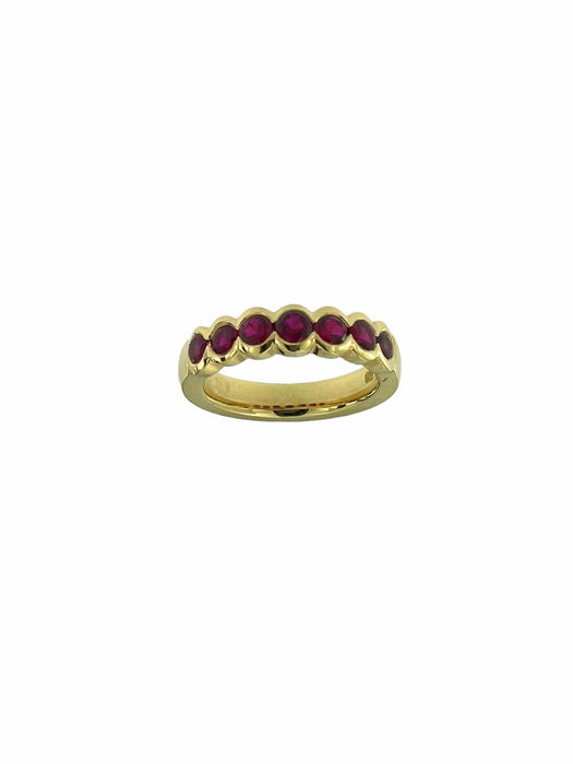 Bague 53.5 Bague italienne eternity en or jaune et rubis 58 Facettes