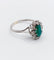 Bague 55 Bague marguerite vintage or blanc, chrysoprase et diamants 58 Facettes A05852