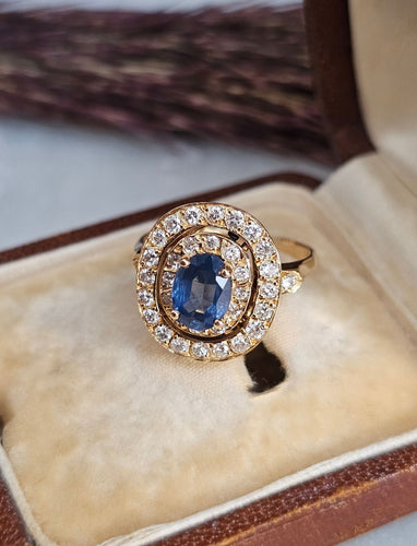 Bague 51 Bague or rose, Saphir, Diamants 58 Facettes 528