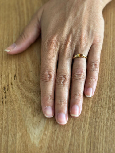 Bague 52 Bague or jaune, citrine orange 58 Facettes