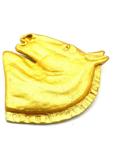 Broche HERMES - Broche vintage plaquée or 58 Facettes