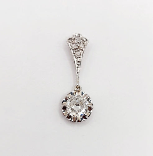 Pendentif Pendentif art deco or blanc 18k diamant 0,80 carats (circa 1920) 58 Facettes A06128