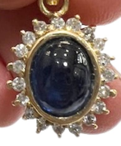 Pendentif PENDENTIF EN OR JAUNE 18 kt AVEC DIAMANTS ET SAPHIR 58 Facettes Q307B