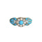 Bague 58 Bague fleur ancienne or jaune, perles, turquoises 58 Facettes