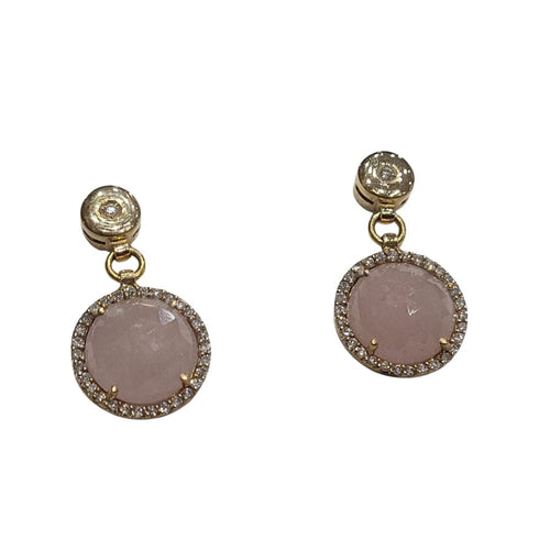 Boucles d'oreilles Boucles d'oreilles en or rose 18 carats, saphirs et diamants 58 Facettes PE540