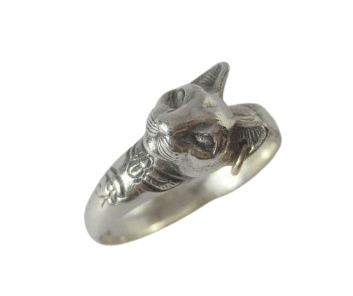 Bague 57 Bague vintage Arthus BERTRAND Chat Egyptien argent et or 58 Facettes