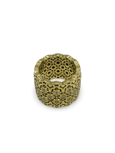 Bague 52 Bague vintage or jaune et diamants 58 Facettes