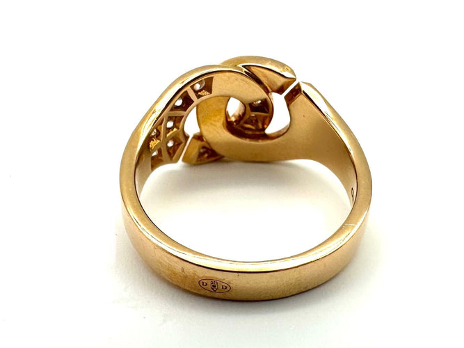 Bague 55 DINH VAN. Collection "Menottes", bague or rose et diamants (moyen modèle) 58 Facettes