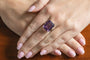 Bague 53 Bague avec améthyste 15,5 ct en or blanc 14k 58 Facettes 11488