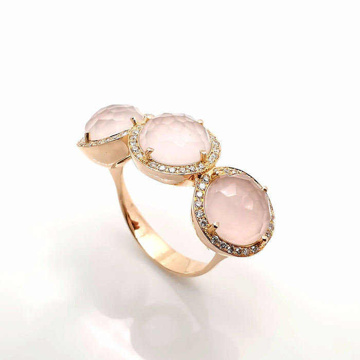 58 Bague or rose et diamants 58 Facettes