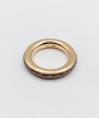 Bague 51 Pomellato - Alliance Iconica en or rose 18k et diamants bruns 58 Facettes A06511