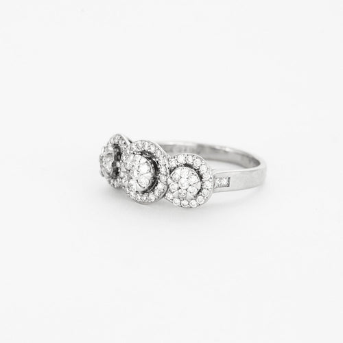 Bague BAGUE DE FIANCAILLES DIAMANTS OR GRIS 18K 58 Facettes