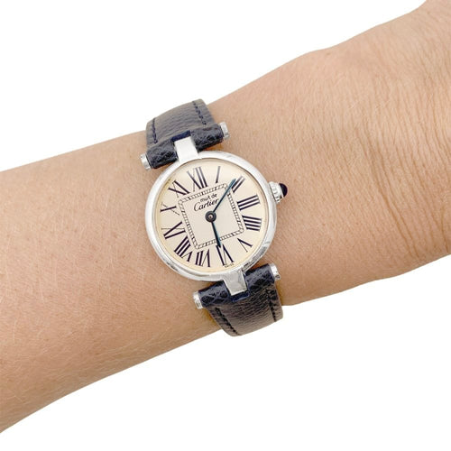 Montre Montre Cartier, "Vendôme Must", argent, cuir. 58 Facettes 34732