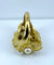 Bague 52 Bague coktail en or jaune 18 carats, péridot 3,98 ct et 9 perles 58 Facettes AB571