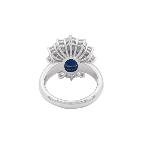 Bague 52 Bague "Pompadour" or blanc, diamants, saphir. 58 Facettes 34460