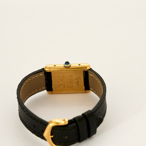 Montre CARTIER - Montre Tank Must argent plaqué or cadran laqué bordeaux 58 Facettes