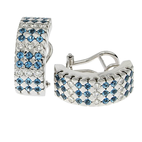 Boucles d'oreilles Boucles d'oreilles or blanc, aigues-marines 58 Facettes MG-200661