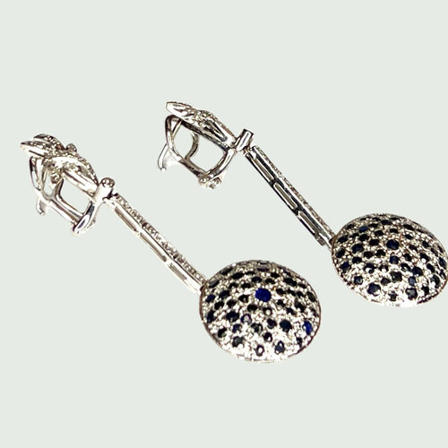 Boucles d'oreilles BOUCLES D'OREILLES ART DÉCO SAPHIRS DIAMANTS 58 Facettes Q143A(673)