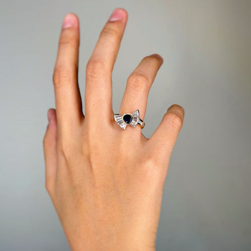 Bague 50 Bague Papillon - Or, Platine, Saphir & Diamants 58 Facettes 250331R