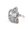 Bague 57 Bague en or blanc avec aigue-marine et diamants 58 Facettes