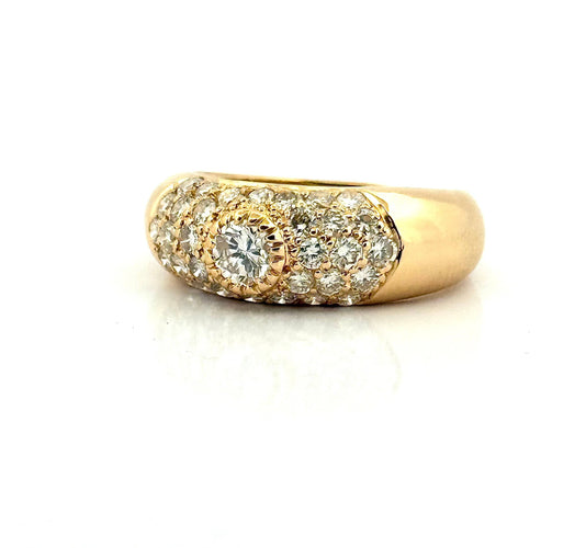 Bague 60 Bague jonc en or jaune 18 carats et diamants 58 Facettes