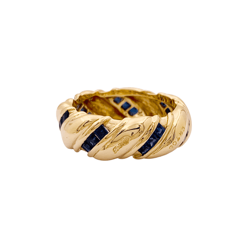 Bague 53 Bague vintage POIRAY, or jaune, saphirs calibrés. 58 Facettes 34649
