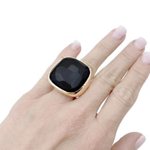 Bague 52 Bague Pomellato "Victoria", or rose, jais. 58 Facettes 35080