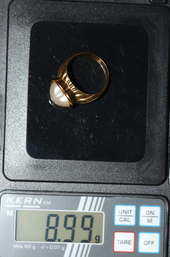 Bague 57 Bague Coeur Perle Mabé or jaune 58 Facettes 563