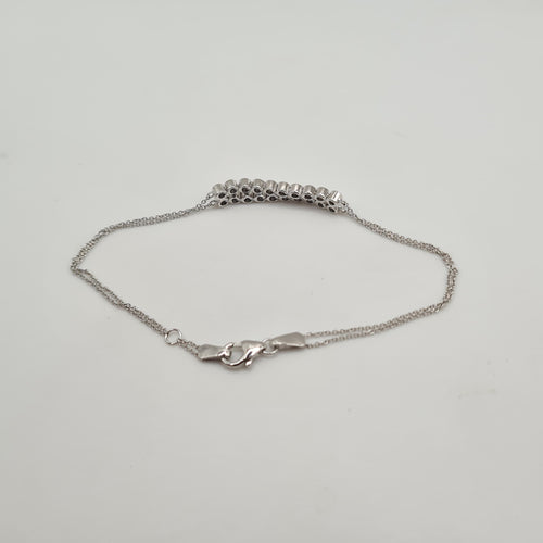 Bracelet Bracelet or blanc serti de diamants naturels 58 Facettes