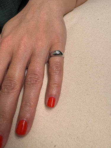 Bague 50 Bague Dôme en or blanc diamant 58 Facettes