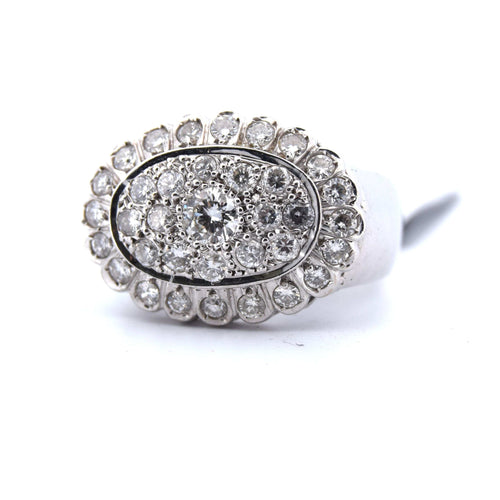 Bague 56 Bague vintage en or blanc et diamants 58 Facettes
