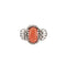Bague 55 Bague or blanc, corail et diamants 58 Facettes P10L9