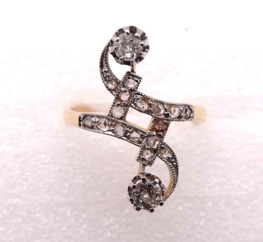Bague 52 Bague ancienne or et diamants 58 Facettes 12941