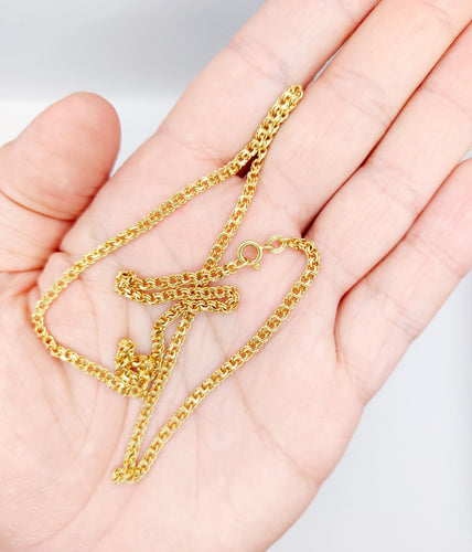 Collier Chaîne vintage or jaune mailles entremêlées 46 cm 58 Facettes A05408