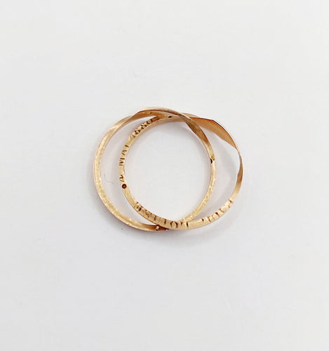 Bague 53 Alliance victorienne jumelée en or rose 18k (circa 1880) 58 Facettes A06538