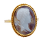 Bague 51 Bague antique or jaune 14k camée sur agate 58 Facettes A06168