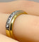 Bague 50 Demi alliance en or jaune et or blanc 18 carats et diamants 58 Facettes AB555