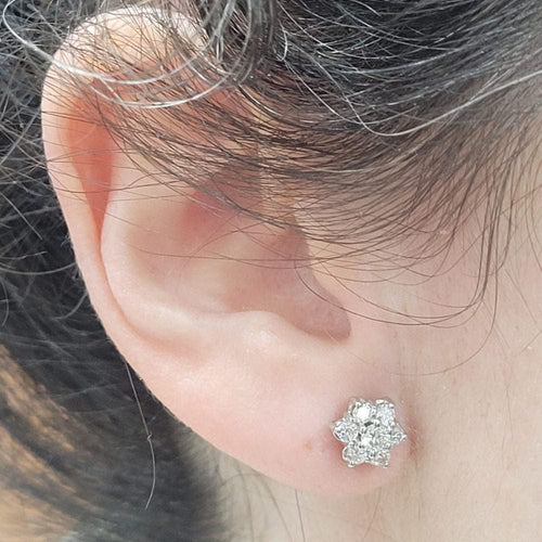 Boucles d'oreilles Boucles d'oreilles - Pendientes en or blanc 18k et diamants 58 Facettes PE46