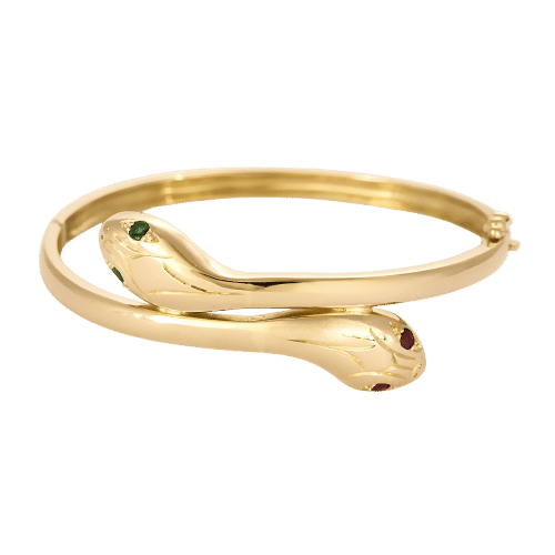 Bracelet Bracelet "Serpent" en or jaune, rubis et émeraudes 58 Facettes BIA1213