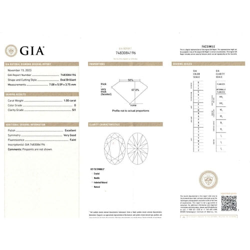 Ring 50 Ovaler Diamantring, 1ct. 58 Facettes 35329