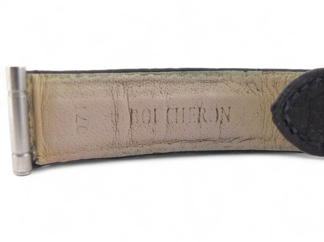 Montre montre BOUCHERON solis or 18k & acier bracelet croco autruche quartz 58 Facettes 270502