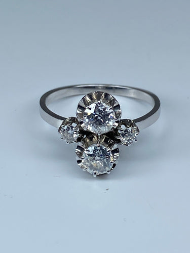 Bague 56 Bague Toi & Moi diamants vers 1930 58 Facettes AB68