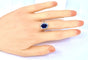Bague 56 Bague or blanc, saphir 3,57 carats, diamants 58 Facettes AB399