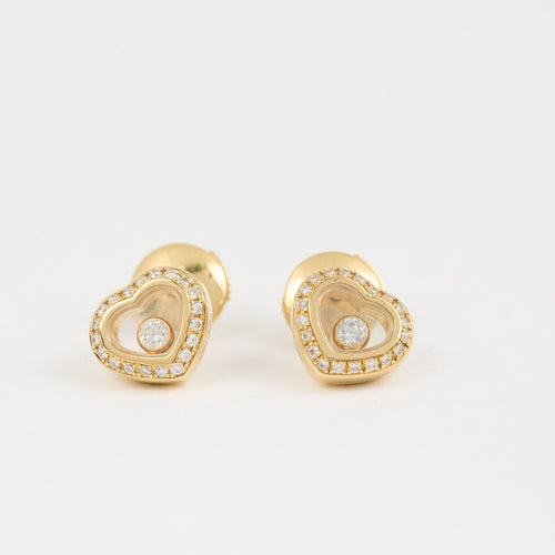 Boucles d'oreilles Boucles d'oreilles Happy Diamonds signées Chopard or jaune 18k 58 Facettes