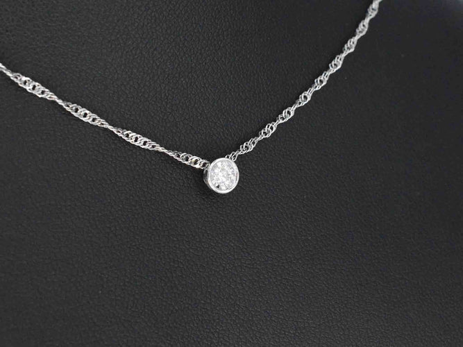 Pendentif Pendentif en or blanc avec un diamant taille brillant 58 Facettes 2089