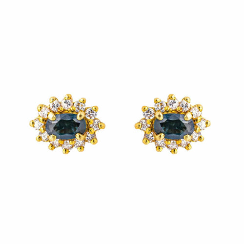 Boucles d'oreilles Boucles d'oreilles  Puces Or jaune Saphir, Diamant 58 Facettes 4443920RV