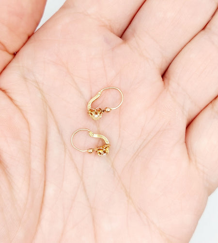 Boucles d'oreilles Petites Dormeuses or rose, perle (circa 1900) 58 Facettes A06037