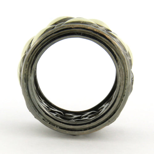 Bague 52 Maria Garcia Cassetti - Bague en or avec rhodium noir, émail et diamants 58 Facettes